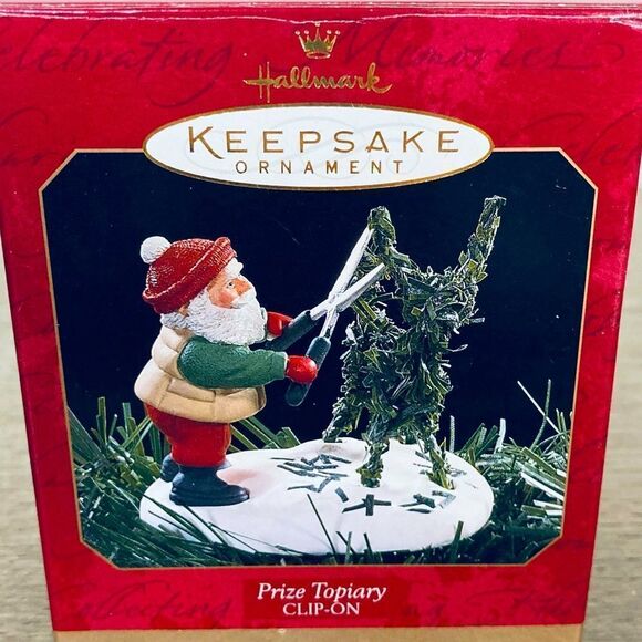 Hallmark Santa “Prize Topiary” Vintage Christmas Ornament - Picture 1 of 2
